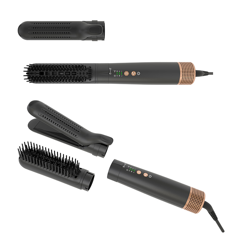 Fer à friser lisseur 3-en-1 Cold Air avec brosse à cheveux